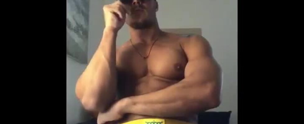 Muscle latino guy showing his tasty fat cock
