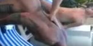 Public raw fuck at a pool party