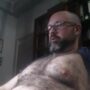 Big hairy daddy wanking his fat cock on webcam