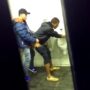 Caught to horny guys fucking in a public toilet