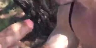 Sucking a tasty latin macho in the park