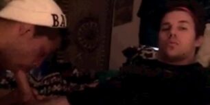 Sucking my buddy's balls dry