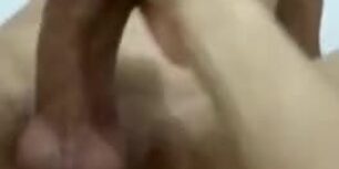 Huge cock guy has an orgasm while getting fucked