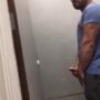 Caught a horny guy beating off in public toilet