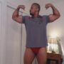 Hot bodybuilder doing a solo show
