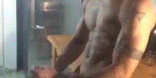 Hot latino showing off his fat cock