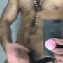 Hunk hairy latino rubbing his big cock