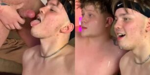 Young guy gets fed a load