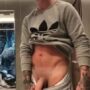 Big sexy uncut cock cums in public toilet