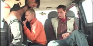 European uber driver being bang in his car