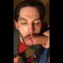 Guy swallows a tall hung cum